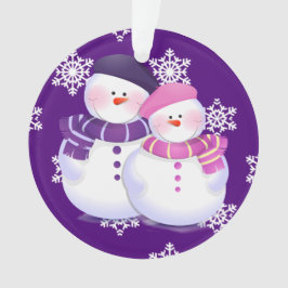 Lovely Snowman Couple Ornament