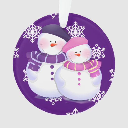 Lovely Snowman Couple Ornament (Vorderseite)