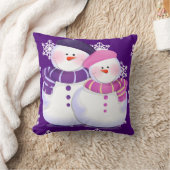 Lovely Snowman Couple Throw Kissen (Decke)