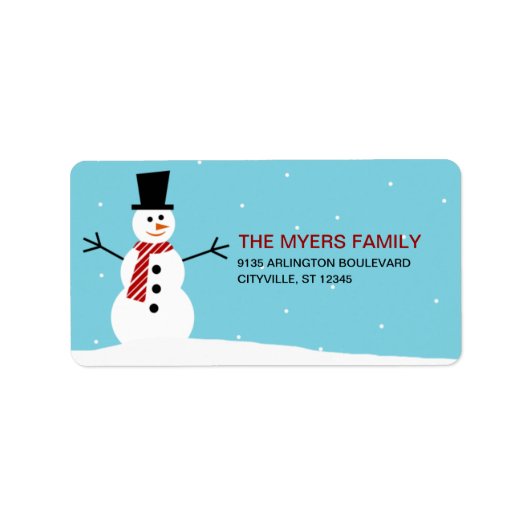 Lovely Snowman Holiday Address Label Adressaufkleber (Vorne)