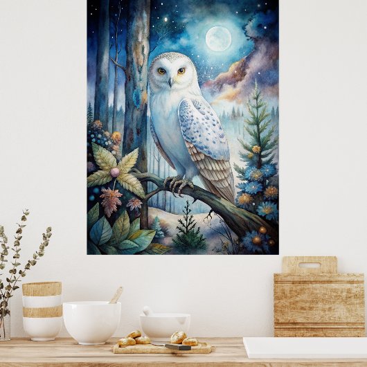 Lovely Snowy Owl Poster (Küche)