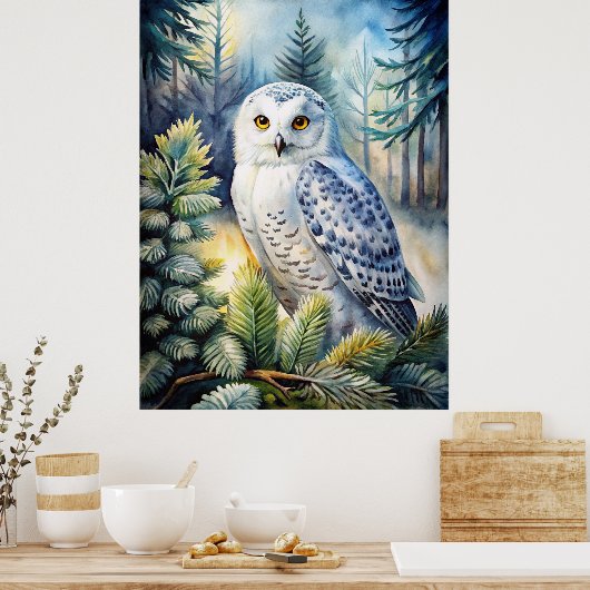 Lovely Snowy Owl Poster (Küche)