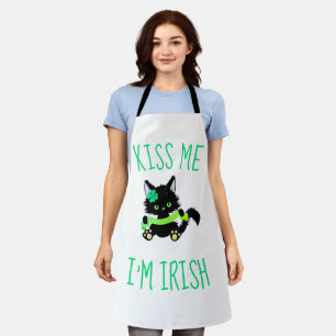 Lovely St. Patrick's Kiss Me I'm Irish Cat Schürze