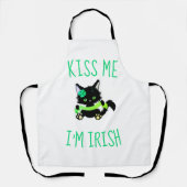 Lovely St. Patrick's Kiss Me I'm Irish Cat Schürze (Vorderseite)