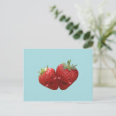Lovely Strawberry Couple Postcard Postkarte (Stehend Vorderseite)