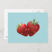 Lovely Strawberry Couple Postcard Postkarte (Vorne/Hinten)