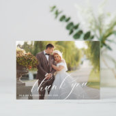 Lovely Stylish Calligraphy Wedding  Dankeskarte (Stehend Vorderseite)