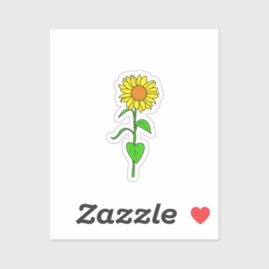 Lovely Sunflower Custom-Cut Vinyl Sticker (Blatt)