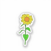 Lovely Sunflower Custom-Cut Vinyl Sticker (Vorderseite)