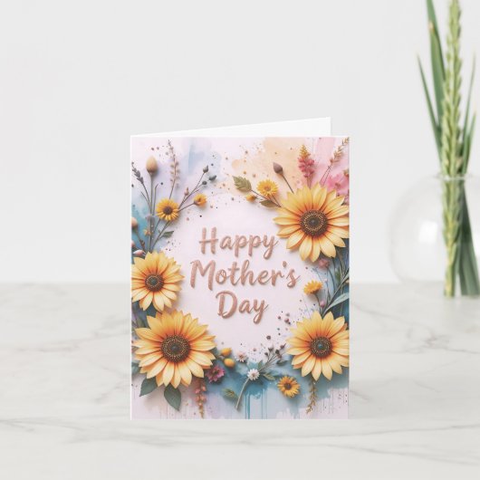 Lovely Sunflowers 3D Mother's Day Karte (Vorderseite)