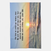 LOVELY SUNRISE JOHN 3:16 STADT GESCHIRRTUCH (Vertikal)