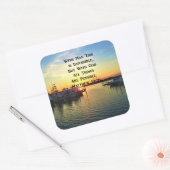 LOVELY SUNSET MATTHEW 19:26 SCRIPTURE FOTO QUADRATISCHER AUFKLEBER (Umschlag)