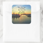 LOVELY SUNSET MATTHEW 19:26 SCRIPTURE FOTO QUADRATISCHER AUFKLEBER (Tasche)