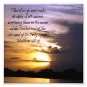 Lovely Sunset Scripture Verse Matthew 28:19 Print Fotodruck (Vorne)