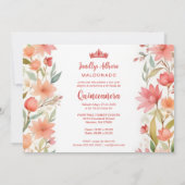 Lovely Sweet Floral Garland Spanish Photo Mis XV Einladung (Rückseite)