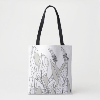 lovely tote with plant illustrations.  tasche