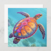 Lovely Turtle Einladung (Vorne/Hinten)