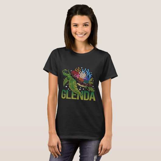 Lovely Turtle - Glenda Name T-Shirt (Vorne ganz)