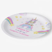 Lovely Unicorn Birthday Girl Celebration Pappteller (Schrägansicht)