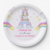 Lovely Unicorn Birthday Girl Celebration Pappteller (Vorderseite)