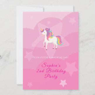 Lovely Unicorn Birthday Invitation Einladung