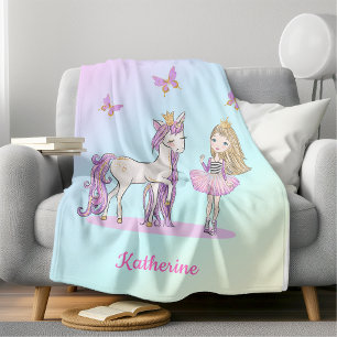 Lovely Unicorn Dreams Personalisiert Fleecedecke