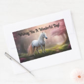 Lovely Unicorn Rectangular Sticker (Umschlag)