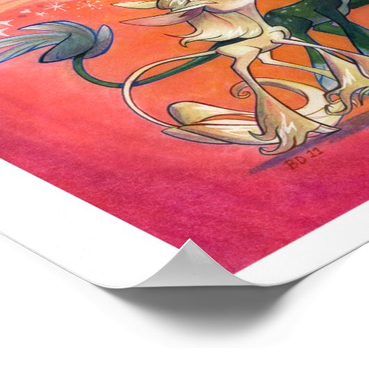 Lovely Unicorn Walk Poster (Ecke)