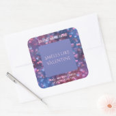 Lovely Valentine Candle Label Editable Design Quadratischer Aufkleber (Umschlag)