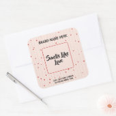 Lovely Valentine Candle Label With Editable Text  Quadratischer Aufkleber (Umschlag)