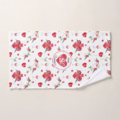Lovely Valentine's Day Pattern | Monogrammed Badhandtuch Set (Handtuch)