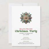 Lovely Victorian Christmas snowflake party invite Einladung (Vorderseite)
