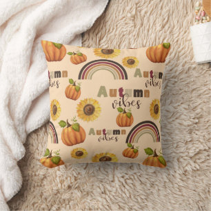 Lovely Vintage Autumn Floral Pumpkin Vibes Kissen