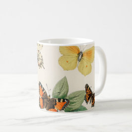 Lovely vintage illustration of butterflies kaffeetasse