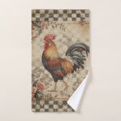Lovely Vintage Rooster and Flowers Pattern  Badhandtuch Set (Handtuch)