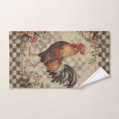 Lovely Vintage Rooster and Flowers Pattern  Badhandtuch Set (Handtuch)