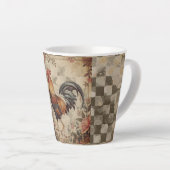 Lovely Vintage Rooster ,Flowers Pattern, Checke Milchtasse (Rechte Ecke)