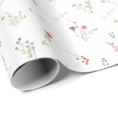 Lovely Watercolor Flower Wrapping Paper Geschenkpapier (Rolleneckpunkt)