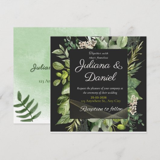 lovely wedding invitation einladung (Vorne/Hinten)