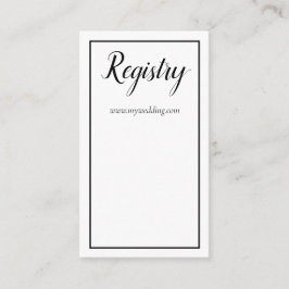 Lovely White and Black Wedding Registry Begleitkarte