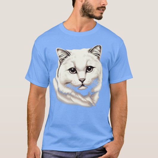 LOVELY WHITE CAT T-Shirt (Vorderseite)