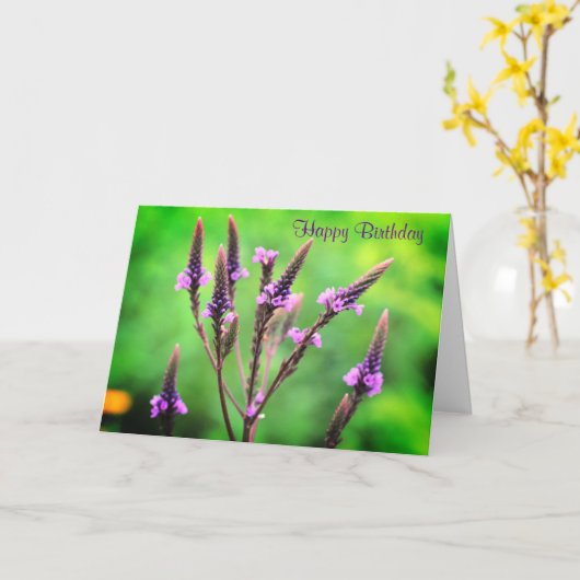 Lovely Wild Vervain Blume Geburtstag Karte (Gelbe Blume)