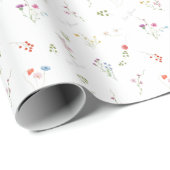 Lovely Wildflower Watercolor Floral Pattern Design Geschenkpapier (Rolleneckpunkt)