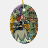 LOVELY WITCH, CAT & HER PETS, BVT CAGE, HALLOWEWEE KERAMIK ORNAMENT (Hinten)