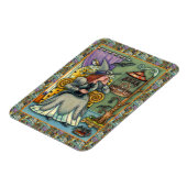 LOVELY WITCH, CAT & HER PETS, BVT CAGE, HALLOWEWEE MAGNET (Linke Seite)