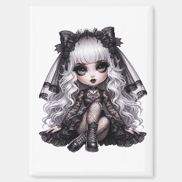 Lovely With a Dark Side Gothic Cute Magnet
