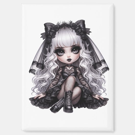 Lovely With a Dark Side Gothic Cute Magnet (Vorderseite)