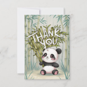 Lovely Wood Panda Dankeskarte