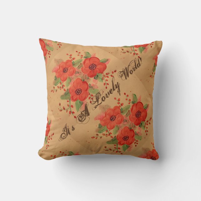 Lovely World - Red Pillow Kissen (Vorderseite)