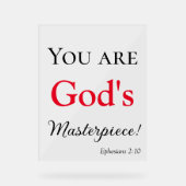 Lovely You are God's Masterpiece Scripture Acrylschild (Vorderseite)
